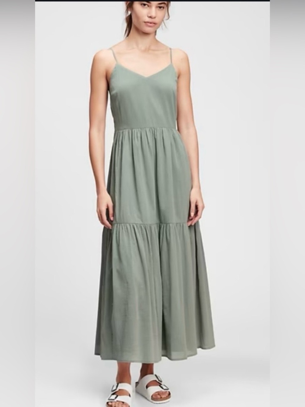 GAP cami v-neck maxi dress, sage, size 10, NWT
